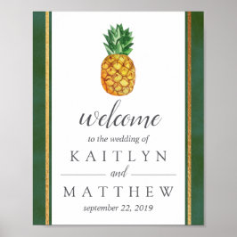 Poster Boas-vindas à Coleção de Casamentos de Abacaxi Tro