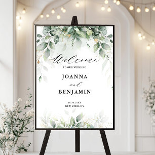 Poster Boas-vindas a Eucalyptus Greenery Gum Botanical