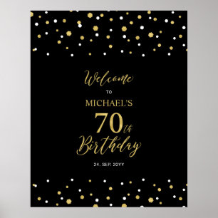 Poster Boas-vindas à Festa de Aniversário de 70 anos com 