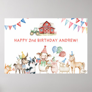 Poster Boas-vindas à Festa de aniversário de animais de c