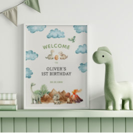 Poster Boas-vindas à Festa de Aniversário de Dinossauro