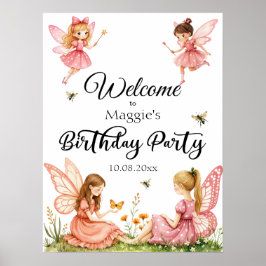 Poster Boas-vindas à Festa de aniversário Woodland das Fa