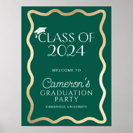 Poster Boas-vindas à Festa de Formatura com Onda Verde Es