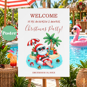 Poster Boas-vindas à Festa de Natal de Santa na Praia Tro