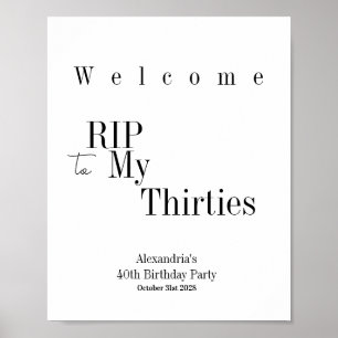 Poster Boas-vindas à Festa dos 30 RIP 40º Aniversário
