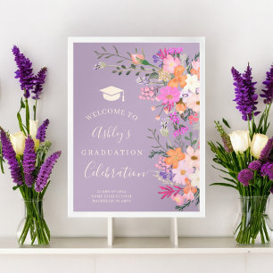 Poster Boas-vindas à graduação de lavandas florais de chi