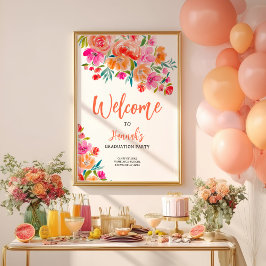 Poster Boas-vindas à graduação pintada à mão com uma fend