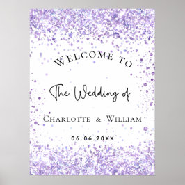 Poster Boas-vindas à lavanda violeta branca