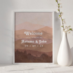 Poster Boas-vindas à Montanha e Floresta Rosa