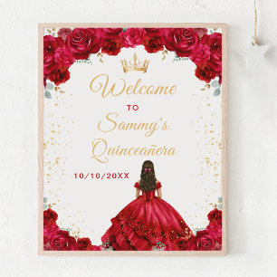 Poster Boas-vindas à Princesa Vermelha Quinceañera