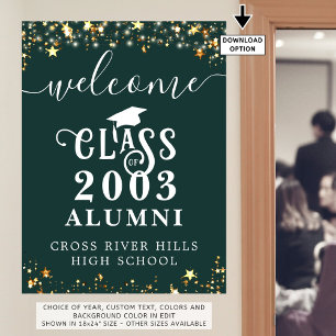 Poster Boas-vindas à Reunião de Classe Estrelas Douradas