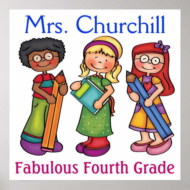 Pôster Boas-vindas à sala de aula do professor escolar -  (Frente)