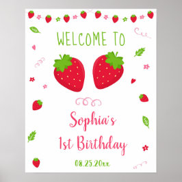 Poster Boas-vindas a Strawberry Berry Sweet Birthday