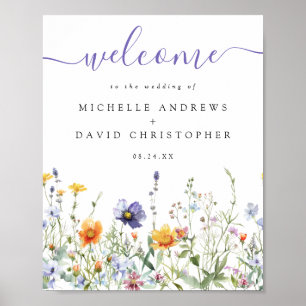 Poster Boas-vindas a Wildflower Field Wedding