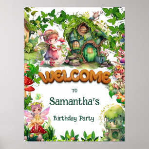 Poster Boas-vindas ao Aniversário da Fada do Jardim Encan