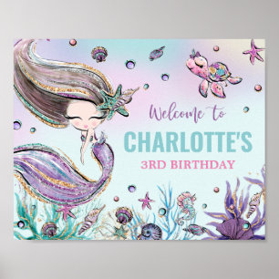 Poster Boas-vindas ao aniversário da Sereia, sob a Pisci