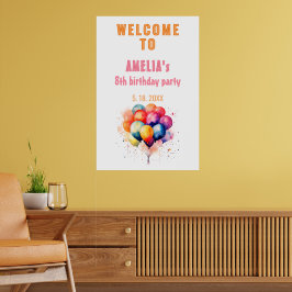 Poster Boas-vindas ao Aniversário de criança dos Balões C