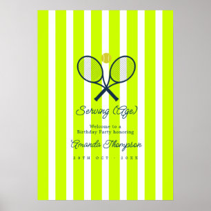 Poster Boas-vindas ao Aniversário de Tênis Amarelo Óptico