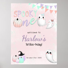 Poster Boas-vindas ao Aniversário do Pastel Halloween