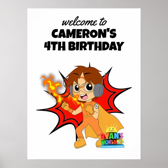 Poster Boas-vindas ao Aniversário do Ryan (Frente)