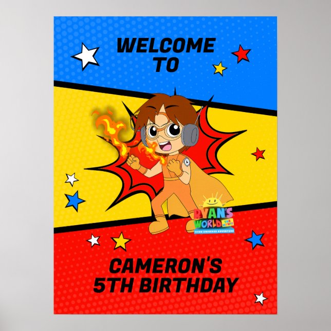 Poster Boas-vindas ao Aniversário do Ryan (Frente)