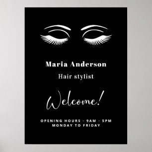 Poster Boas-vindas ao artista branco preto