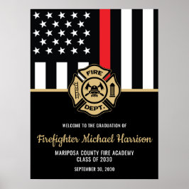 Poster Boas-vindas ao Bombeiro Graduador Red Flag