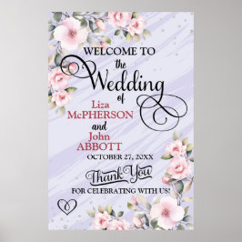 Poster Boas-vindas ao bonito Casamento Floral