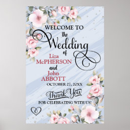 Poster Boas-vindas ao bonito Casamento Floral