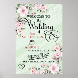 Poster Boas-vindas ao bonito Casamento Floral
