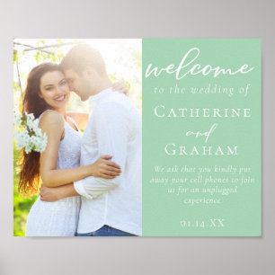 Poster Boas-vindas ao Casal Chic Mint Green