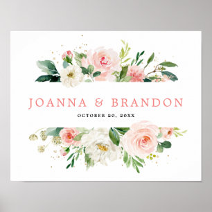 Poster Boas-vindas ao Casamento Botânico Moderno Floral C