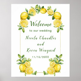 Poster Boas-vindas ao casamento com Lemon Greenery