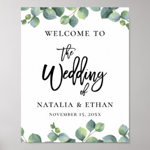 Poster Boas-vindas ao casamento com o Eucalyptus Foliage