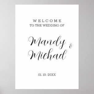 Poster Boas-vindas ao Casamento da Caligrafia Moderna Min