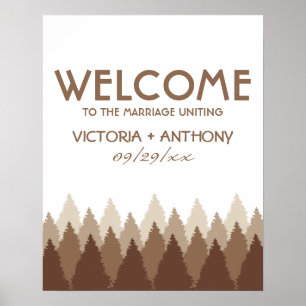 Poster Boas-vindas ao Casamento da Floresta Castanha