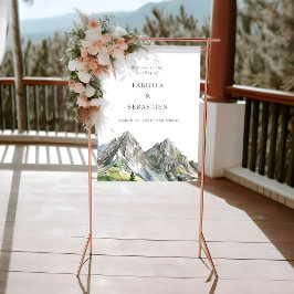 Poster Boas-vindas ao casamento da floresta rustica