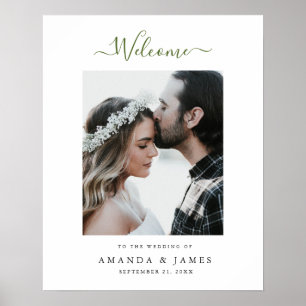 Poster Boas-vindas ao casamento da primavera Verde Modern