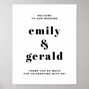 Poster Boas-vindas ao Casamento da Tipografia Retro Negri