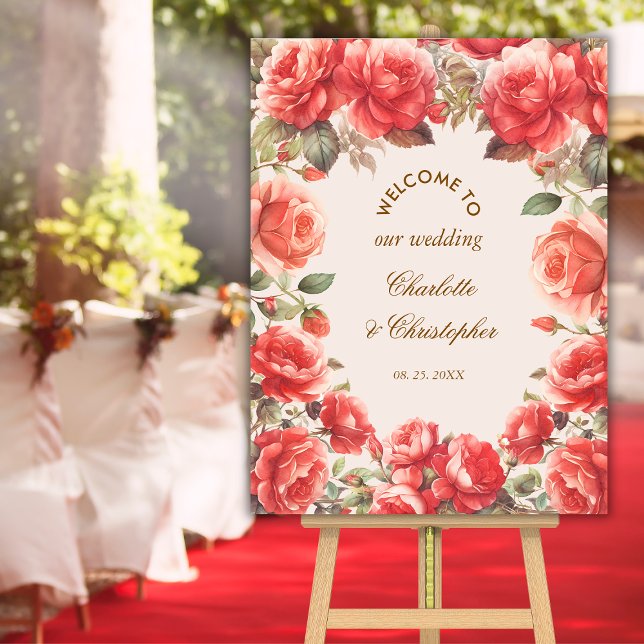 Poster Boas-vindas ao casamento das Rosas vermelhas de Aq (Criador carregado)