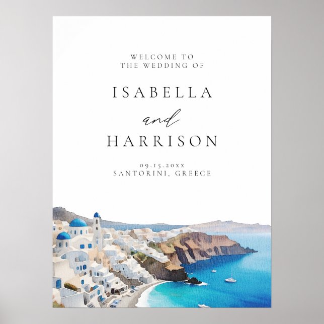 Poster Boas-vindas ao Casamento de Destino da GRÉCIA SANT (Frente)