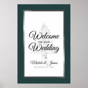 Poster Boas-vindas ao Casamento de Feriado do Silver Emer