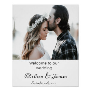 Pôster Boas-vindas ao Casamento de Fotografia da Caligraf