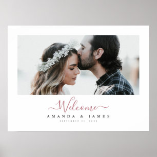 Poster Boas-vindas ao Casamento de Fotos Horizontal Doura