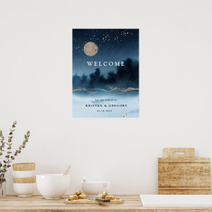Poster Boas-vindas ao Casamento de Paisagem de Azul Notur