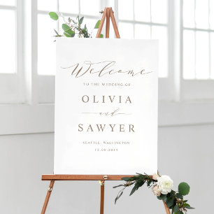 Poster Boas-vindas ao Casamento de Script Minimalista Tau