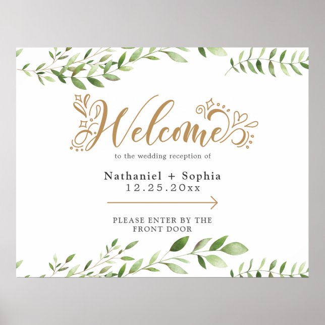 Poster Boas-vindas ao Casamento Direcional da Esquerda Do (Frente)