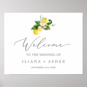 Poster Boas-vindas ao Casamento do Jardim de Limão Moder