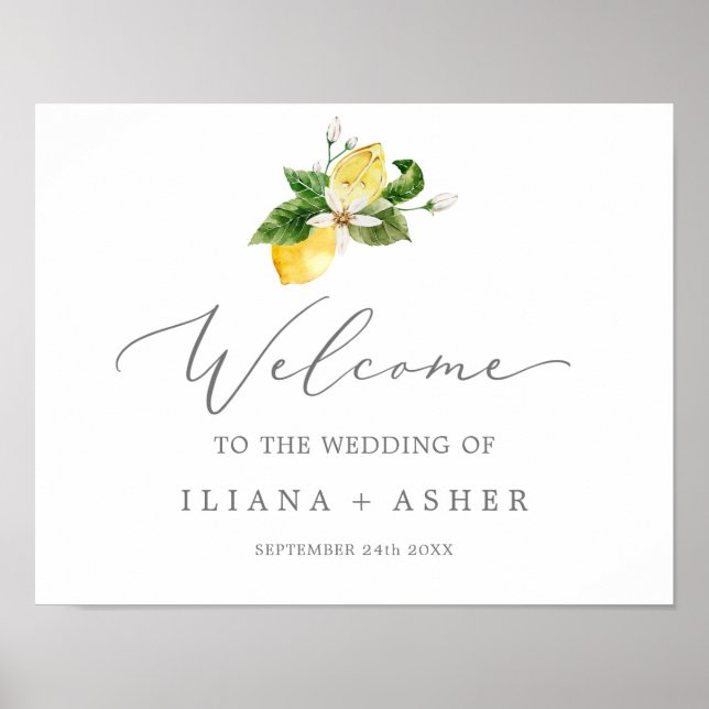 Poster Boas-vindas ao Casamento do Jardim de Limão Modern (Frente)