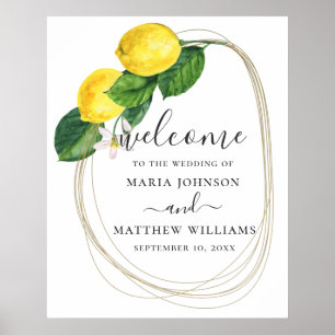 Poster Boas-vindas ao casamento do limão floral dos citri